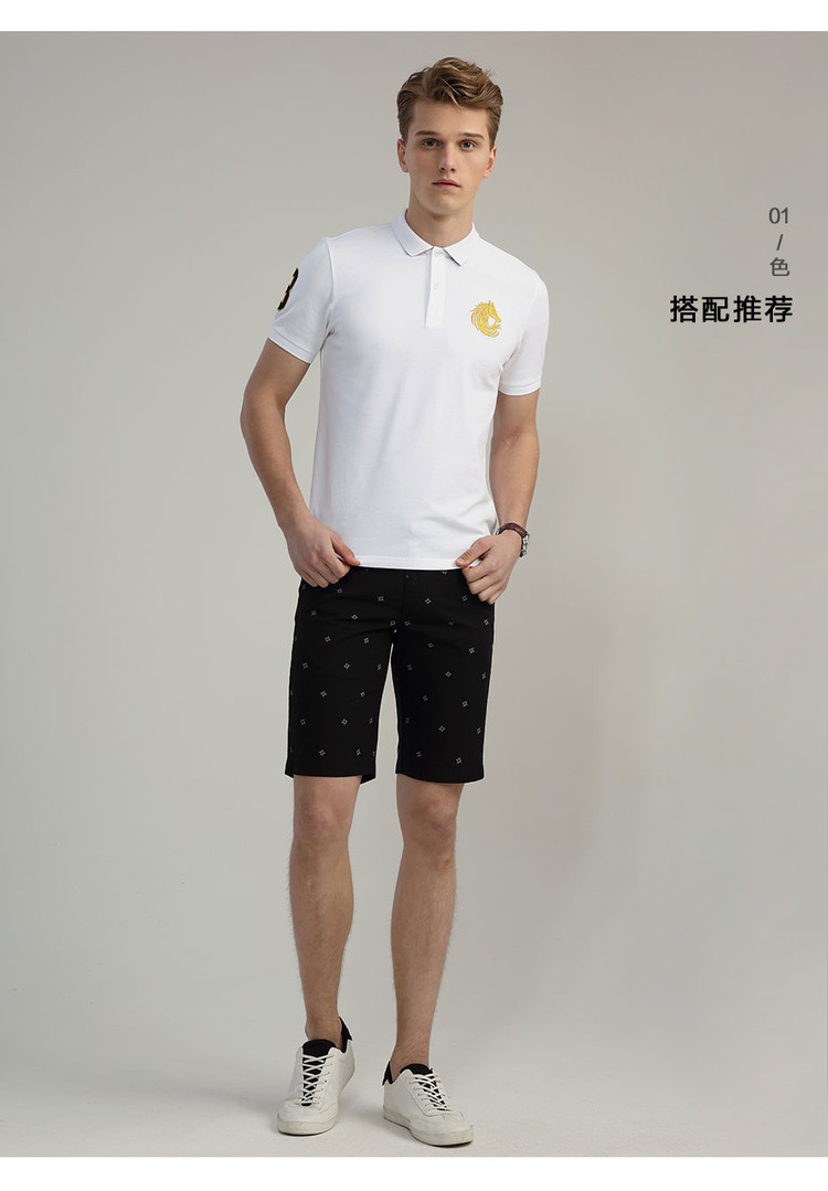 Giordano của nam giới polo áo sơ mi nam horse head thêu Polo áo sơ mi nam stretch cotton ngắn tay polo shirt 13018201