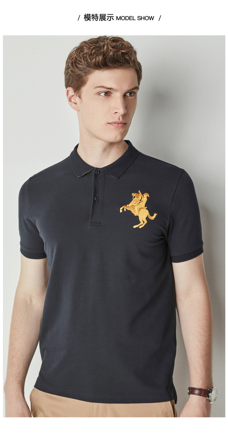 Giordano Thêu Polo Áo Sơ Mi Nam của Napoleon Polo Cổ Áo Ngắn Tay Áo Đàn Hồi Đàn Ông của Polo Shirt 01018210