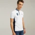 Giordano POLO áo màu xanh và trắng tương phản màu mỏng đàn hồi hạt vải Paul nam ngắn tay t-shirt 93018033 Polo