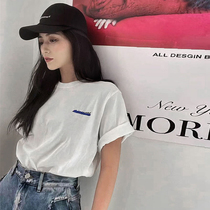 Korean version of the simple letter between men and women with the same loose high street wind lovers pure cotton to hit the bottom of the tide