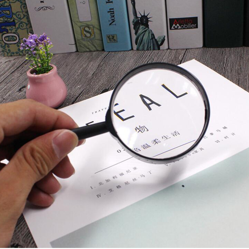 Small 50mm magnifying glass hand-held portable magnifying glass student magnifying glass reading old man magnifying glass