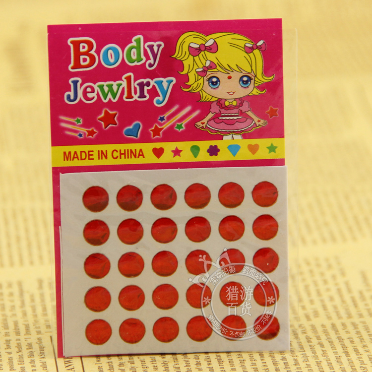 10 packs Beauty Mole Children Cartoon Sticky Paper Kid Forehead Patch Red Little Round Point Pentagram male and female baby