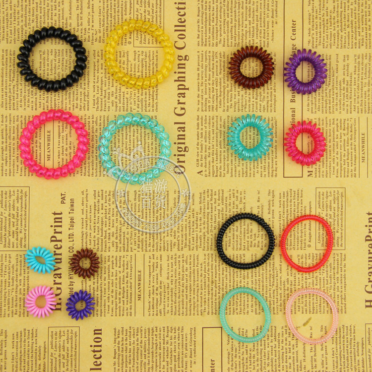 20 multiple phone lines rubber band plastic spring zags head leather gluten thickness hair ring small department store