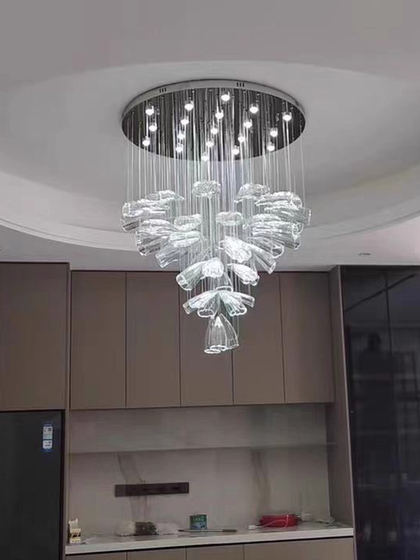 Light Luxury Living Room Personalized Chandelier Designer Simple Creative Crystal Ring Dining Room Bedroom Villa Duplex Chandelier