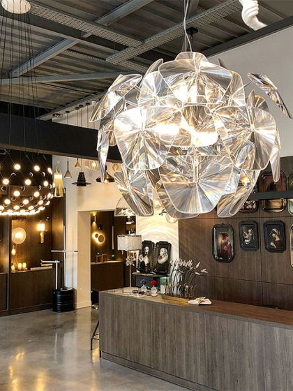 Luceplan Hope Italian Creative Laser-Cut Apple Leaf Living Room Dining Room Exhibition Hall Decorative Chandelier