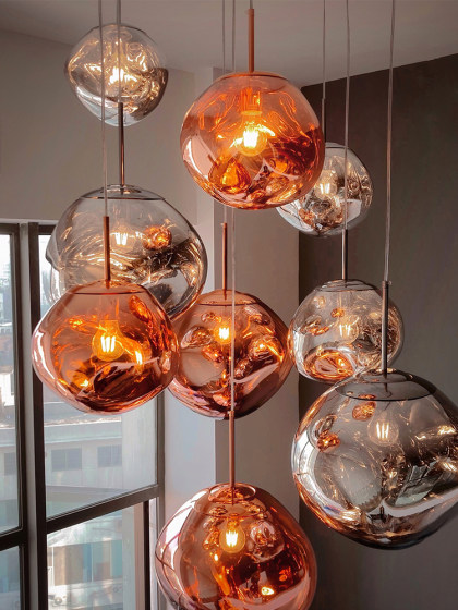 High-Brightness Led Staircase Lava Chandelier, Large Villa Loft Duplex Living Room Long-Line Chandelier, Dining Room Bar Counter Lamp