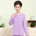 Bà già cardigan mùa thu quần áo phụ nữ mặc bên trong áo khoác cardigan cotton tinh khiết mỏng rời kích thước lớn áo len hở thân đơn - Áo ấm Áo ấm