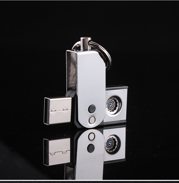 Siêu mỏng USB vonfram thuốc lá bật lửa nhẹ hơn móc khóa bảo mật không có pin chữ tùy chỉnh quảng cáo quà tặng sáng tạo hộp quẹt khò