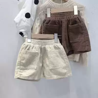 Children's clothing custom boys and girls 19 autumn winter concave shape corduroy fashionable shorts children's boots pants 307