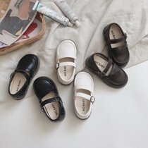 Real wear casual ox tendon soft bottom small leather shoes children Velcro comfortable non-slip Bean shoes single shoes