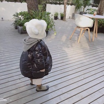 Winter Korean version of male and female hooded down jacket fake two hooded oversize loose cocoon down jacket 201