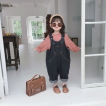 Girls pants Korean Spring and Autumn new boys jeans pants childrens conjoined trousers