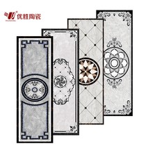 Private custom corridor Aisle entrance High temperature burning cast crystal brick Parquet floor tile Imitation waterjet puzzle carpet tile