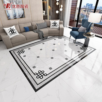 Modern new Chinese style Lobby guest restaurant 800 Entrance corridor Aisle Marble parquet floor tiles Carpet flower tiles