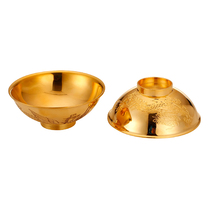 Copper bowl copper spoon copper chopsticks copper spoon wedding tableware and chopsticks set gold rice bowl gift tableware customization