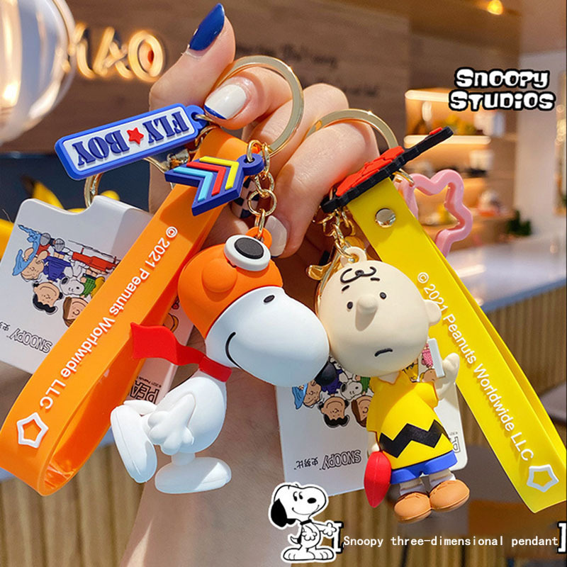 Authentic Snoopy Second Generation Keychain Anime Doll Cute Accessories Key Ring Pendant Small Bag Pendant
