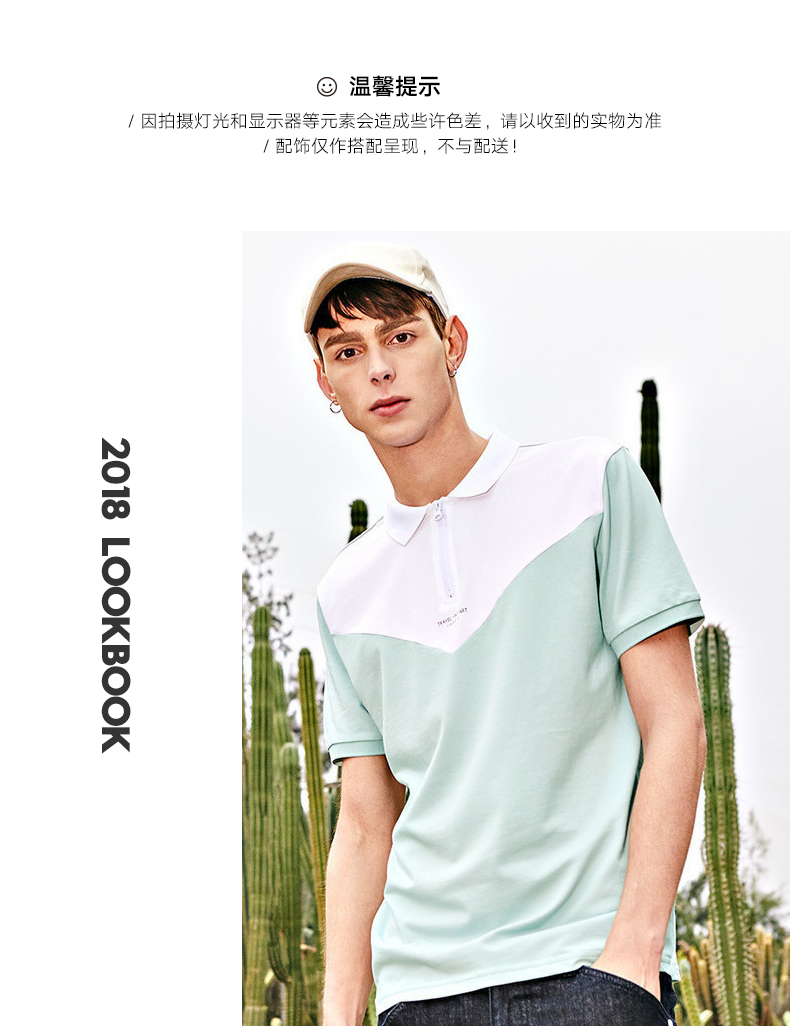 Mark Huafei áo thun ngắn tay POLO nam 2018 hè mới thể thao nhỏ sơ mi zip ngắn tay ngắn áo polo nam