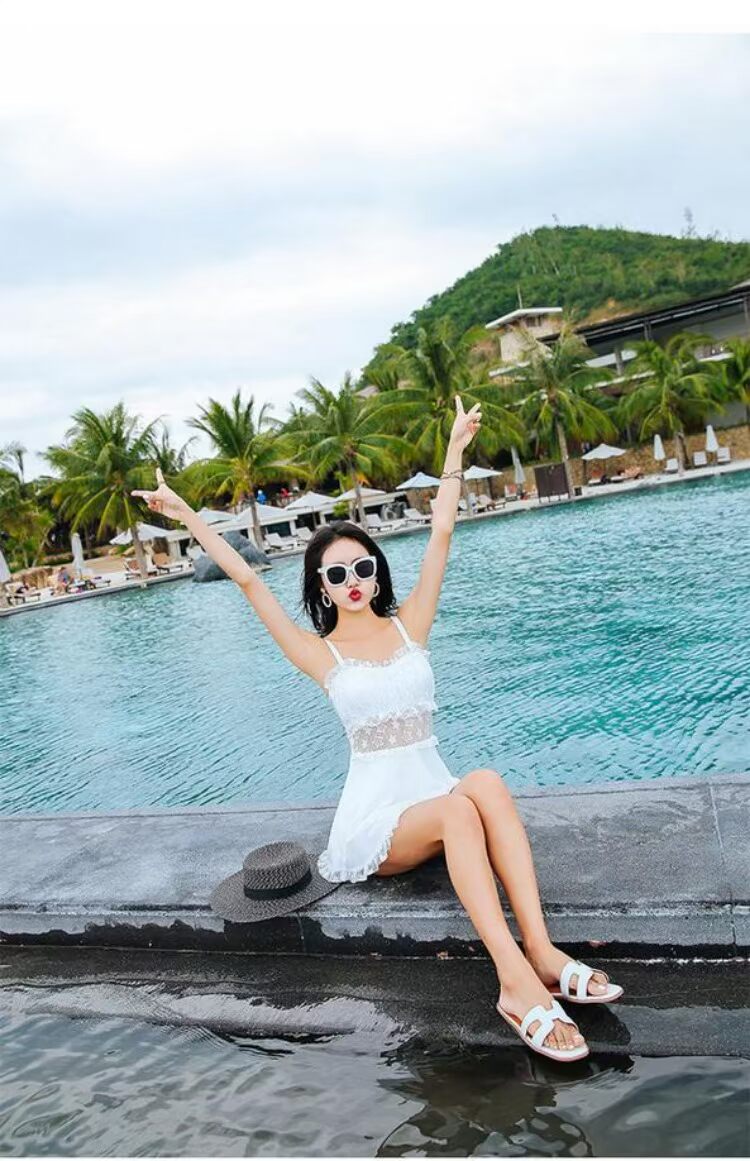 Áo tắm nữ bảo thủ Hàn Quốc che bụng thon gọn ngực nhỏ tập hợp áo tắm một mảnh mùa xuân nóng bỏng cỡ lớn cổ tích áo tắm nữ đồ bơi liền thân giá rẻ