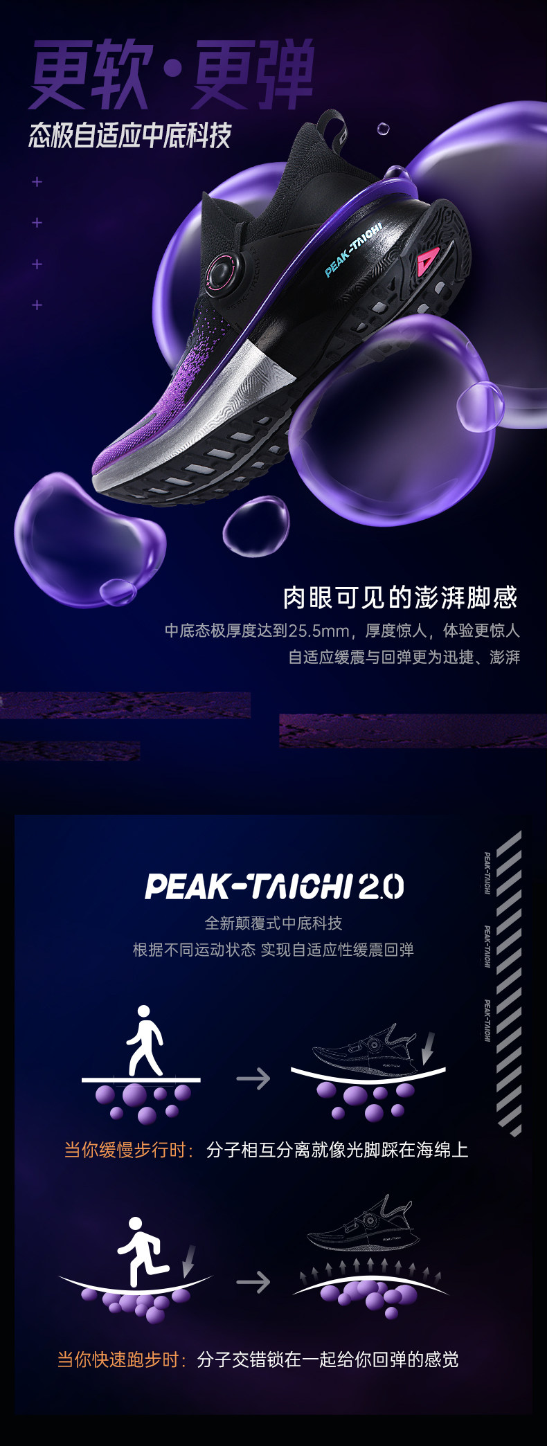 最新款匹克态极2.0 男女跑步鞋 一体式鞋面 超软中底 图4