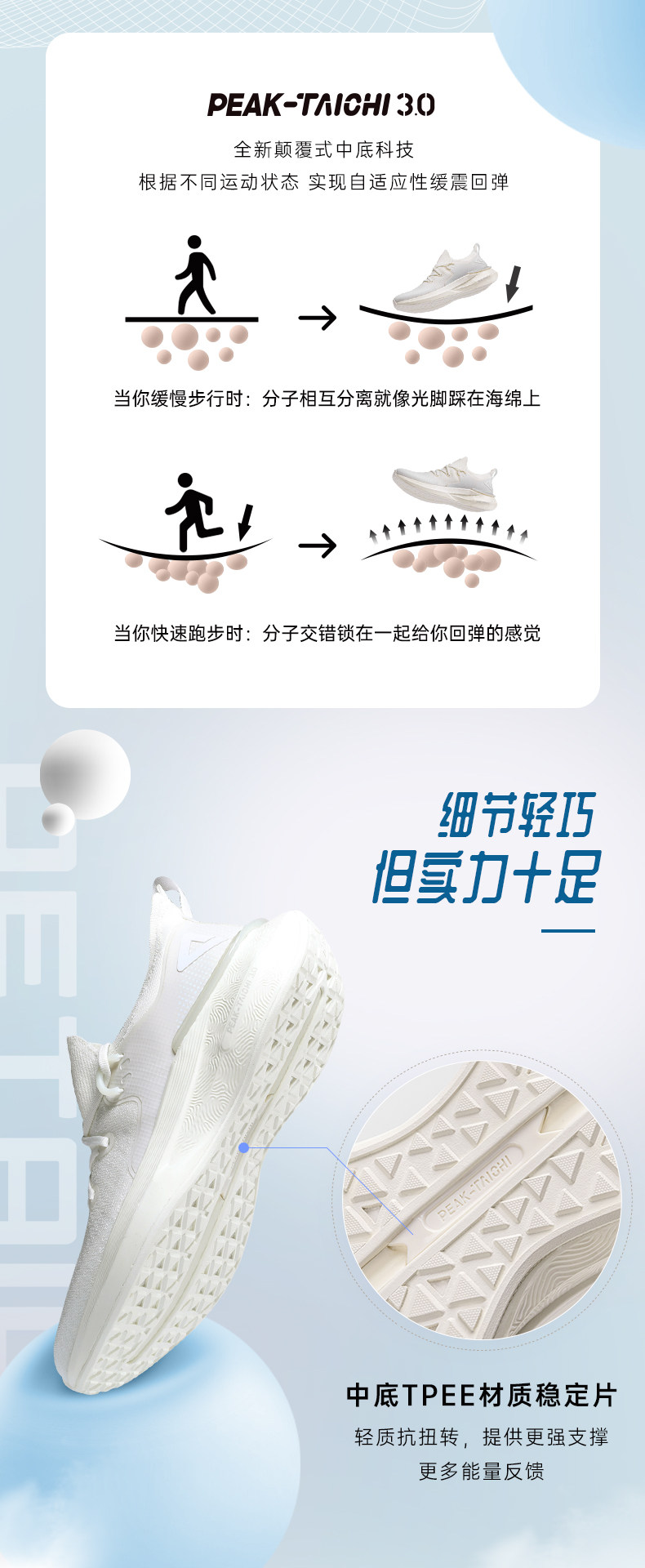 最新款匹克态极3.0 男女超轻跑步运动鞋 升级复合中底 图6