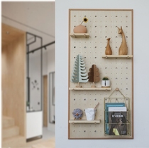 Woodworking life beech hole board internet celebrity storage rack bedroom living room wall decoration wall hanging display display rack