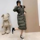 Winter M's silver fox large fur collar high-end down jacket women's mid-length over-the-knee hot style thickened waist slim fit