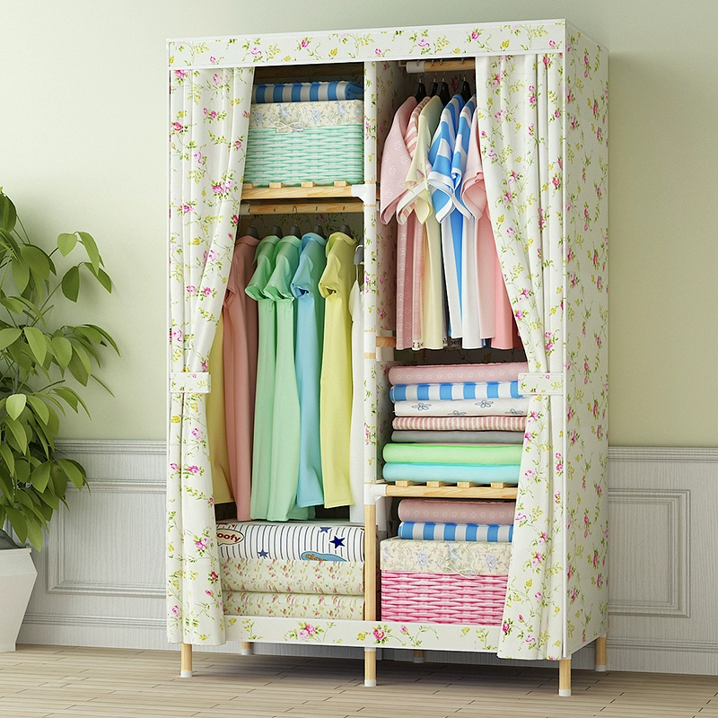 Lưu trữ tủ quần áo đơn giản vải nghệ thuật lắp ráp tủ quần áo tủ quần áo duy nhất đậm đậm tủ lưu trữ rộng 70 cm 80cm - Buồng