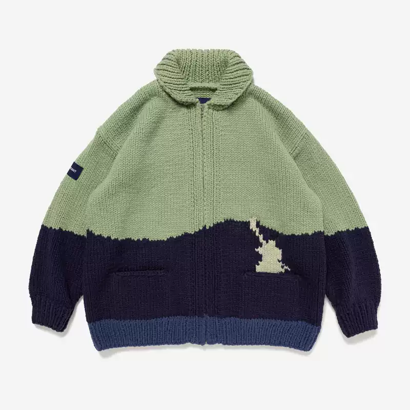 四季出品國倉WTAPS PALMER BVO SWEATER WOPL針織開衫毛衣男25AW-淘寶