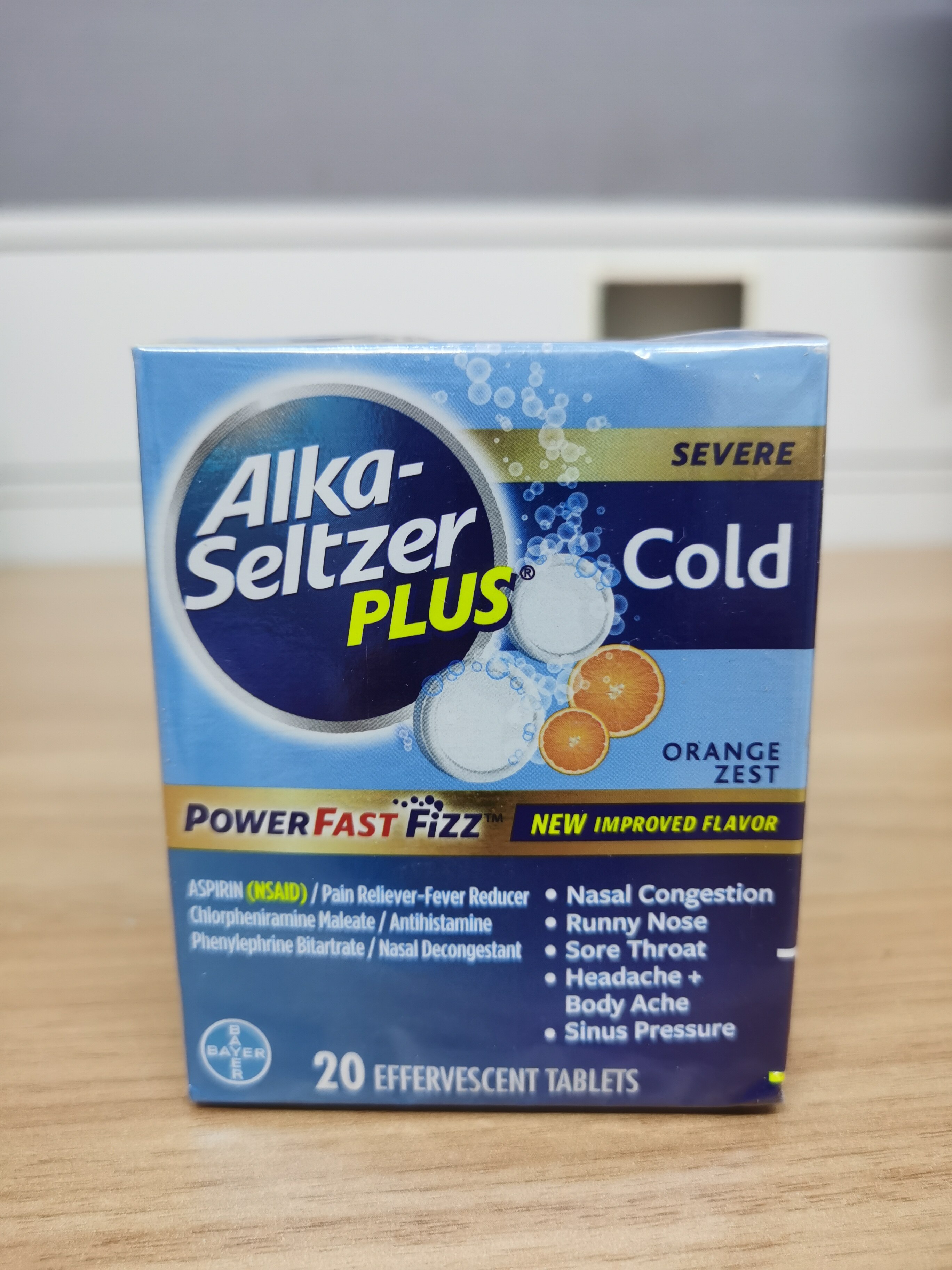 Fuzhou now US Bayer Alka-Seltzer Coldfeel-Posing Sparkling Ingots 20 pieces