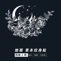 Star Moon Vegetarian Herbal tattoo Tattoo Sticker waterproof persistent female wash without dropping florin arms chest for realistic and semi-permanent