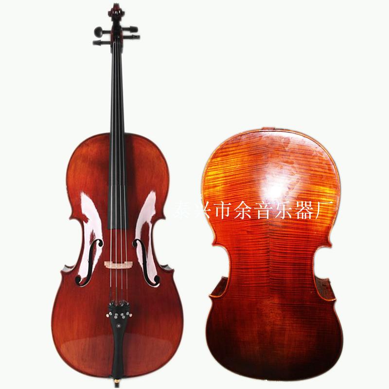 Pure handmade solid wood pattern tiger pattern high-end performance-grade cello Copal glue adult children's examination grade professional improvement
