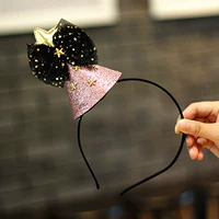 Розовая шапка с бантиком, ободок