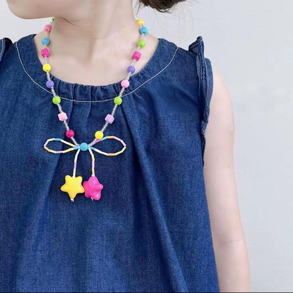 Jojo Children's Hair Accessories Versatile Flower Necklace Girls' Collarbone Chain Baby Beaded Neck Chain Sweater Chain New Year Accessories — 2