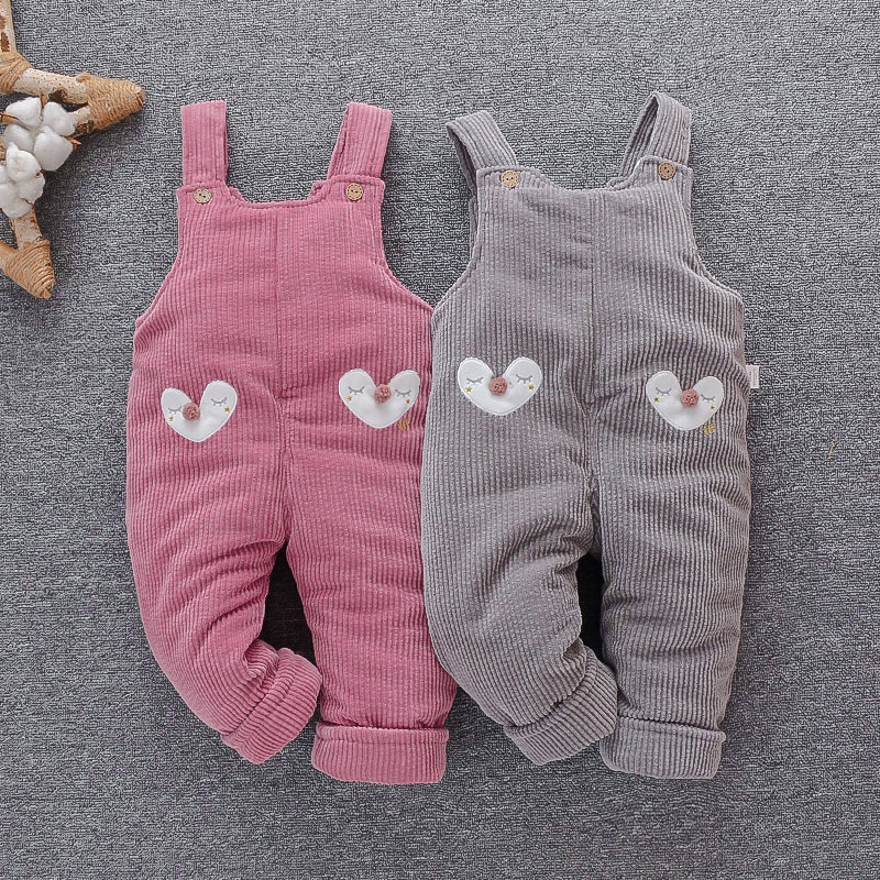 Baby Winter Clothing Thickened Hug Bag Pants 2-3-4 Year Old Girl Cotton Pants Foreign Korea Version 9 Month Male Baby Pants Clip Cotton