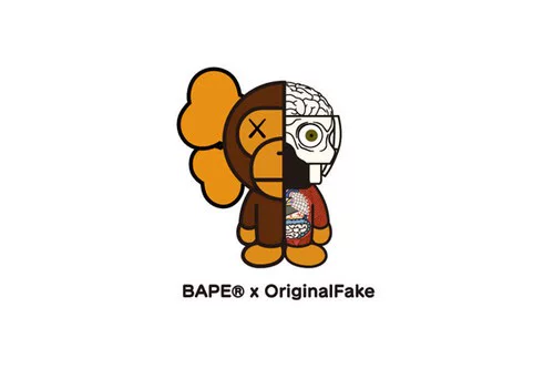 Bape Kaws Originalfake совместная модель футболка бренд новый (коллекция владельца магазина)
