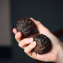 Agarwood Pixiu handle piece wood carving fitness ball walnut hand spin ball solid wood health ball gift massage ball