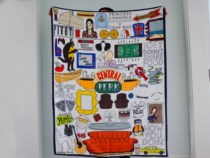 Central perk hugsy flannel blanket with double-sided printing of all kinds of terriers around Old Friends is super soft