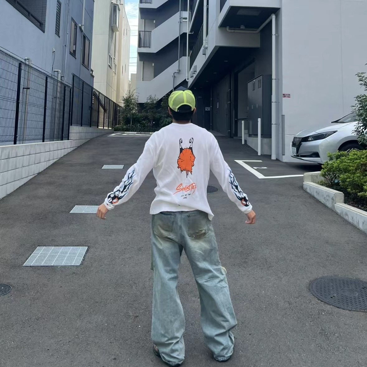 【懂哥系列】Matty boy联名ch风格涂鸦华夫格长袖tee宽松上衣 4