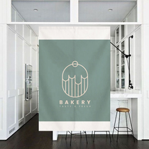Cake shop kitchen door curtain partition curtain dessert shop Japanese-style cloth curtain short curtain hanging curtain custom blocking curtain without punching