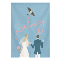 Wedding fabric wedding curtain wedding door curtain curtain partition curtain free of punching Chinese curtain home wedding bedroom door curtain