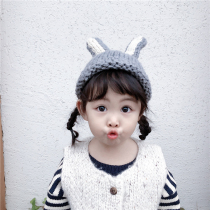Korea Handmade Small Rabbit Ears Wool Thread Hat Autumn Winter Children Baby Foreign Air Spell adorable warm hat knit hat