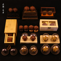 Text play walnut glass cover Solid wood base bottom bracket storage wooden box display stand Mahogany small large dust cover