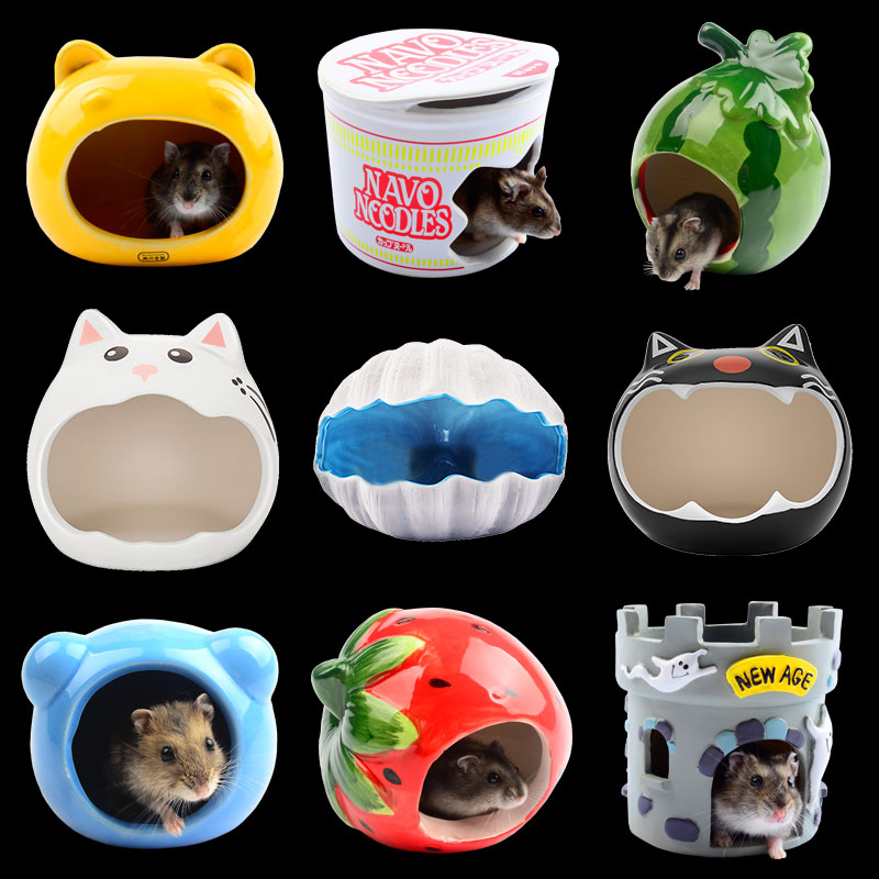 Hamster nest ceramic shell nest porcelain nest Golden Bear small nest small house hut cooling igloo sleeping nest summer supplies