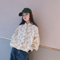 Ai Upper Girl Shirt 2022 Spring Dress New CUHK Childrens Day College Wind Cartoon Printed Child Lining Tide