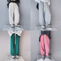 Ai Upper Girl Athletic Pants 2022 Spring Dress New CUHK Child Loose 100 Hitch Campus Casual Pants Childrens Wear Pants
