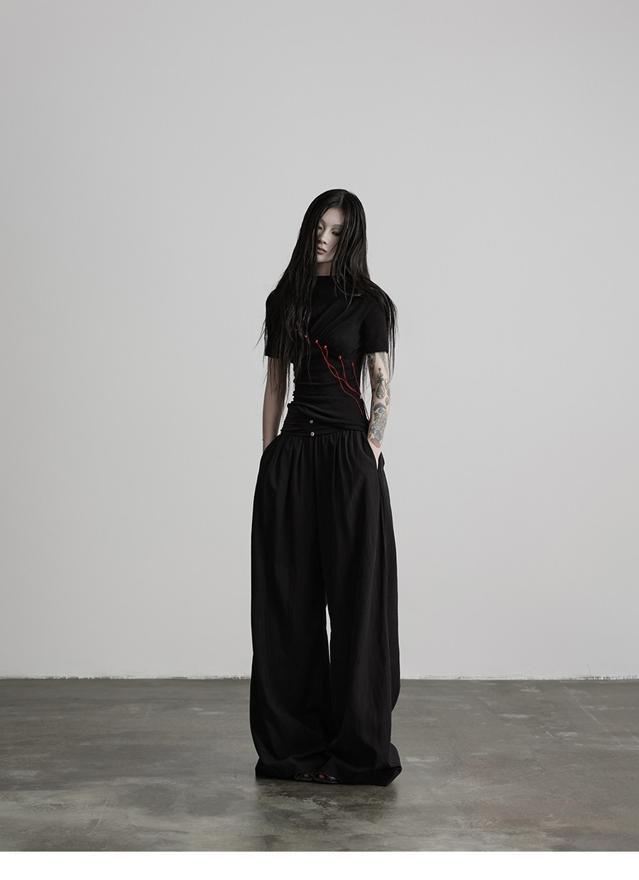 INDULGE Mystic Crinkle Loose Wide-Leg Pants