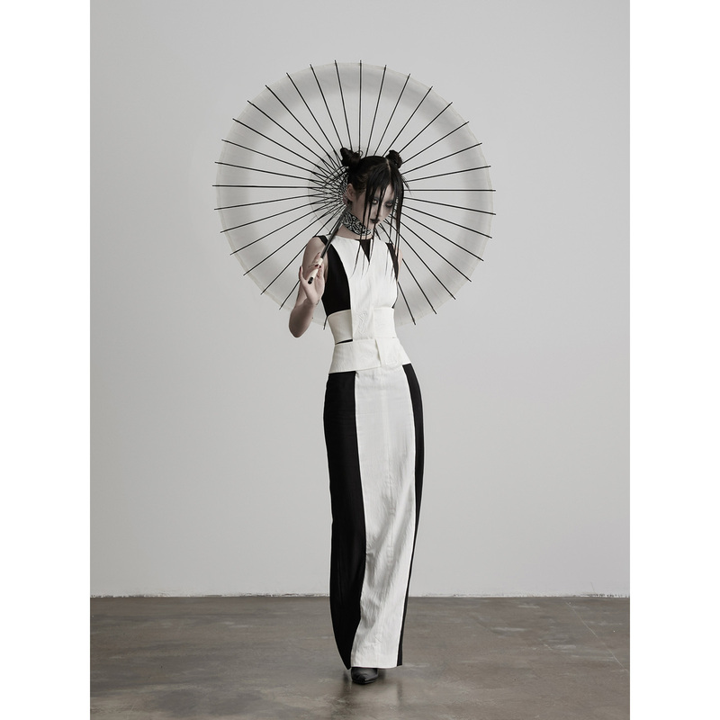 Indulge Modal Dress with Five-Sense Embroidery, Waist-Cinching, Sleeveless, Long Dress