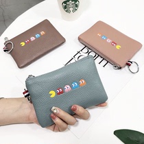 New cowhide simple coin wallet womens personality Korean small wallet short mini cute multifunctional coin bag
