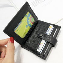 Womens card bag ultra-thin card holder small leather drivers license card case multi card position large capacity Simple Mens card bag