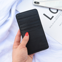 Leather card bag men card bag large capacity multi card position Korean ultra thin women business card holder 2021 New Long model